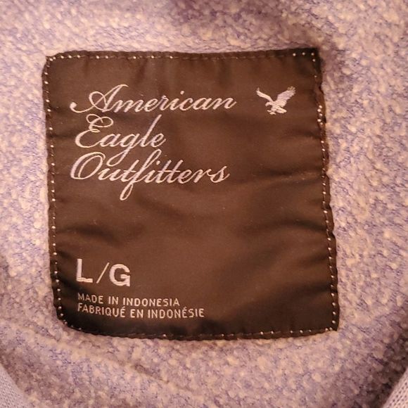 American Eagle blueish-purple make this earth beautiful 4life sweatshirt size L - Picture 3 of 8
